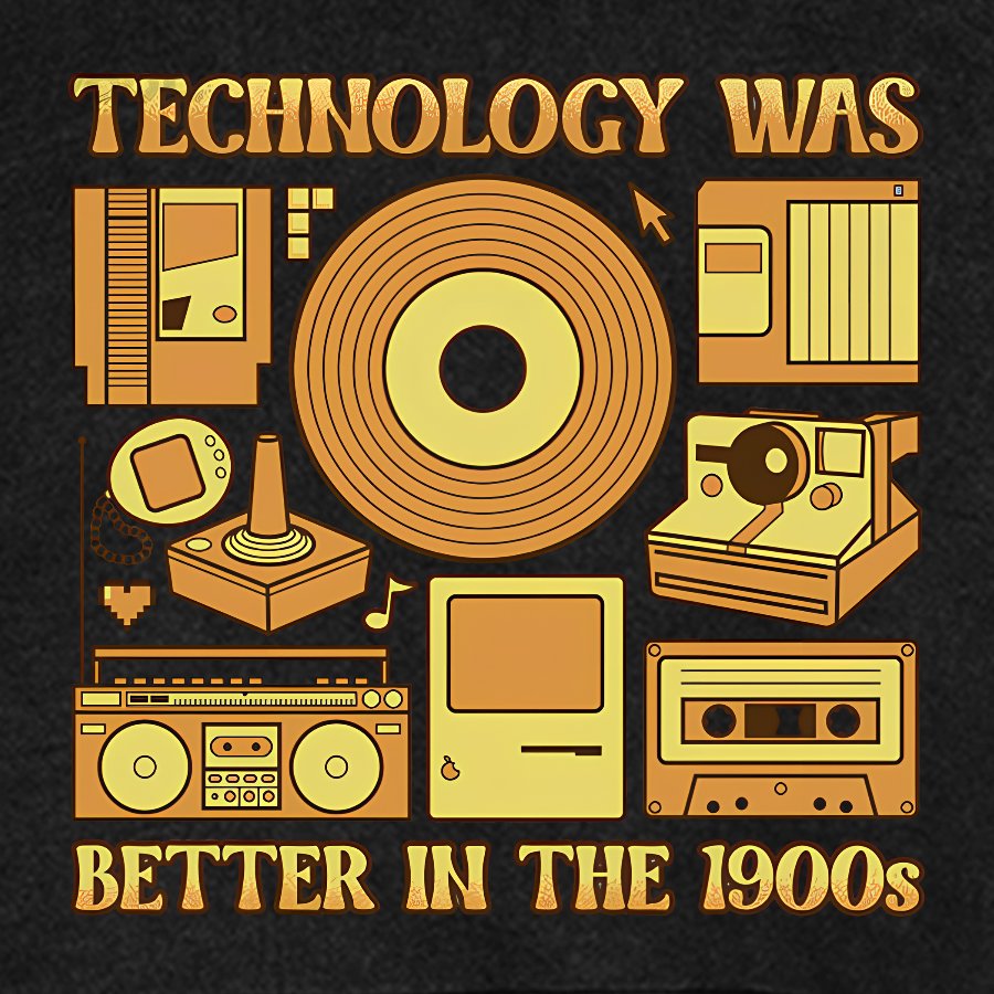 Technology Was Better In The 1900s Vintage Distressed Hoodie