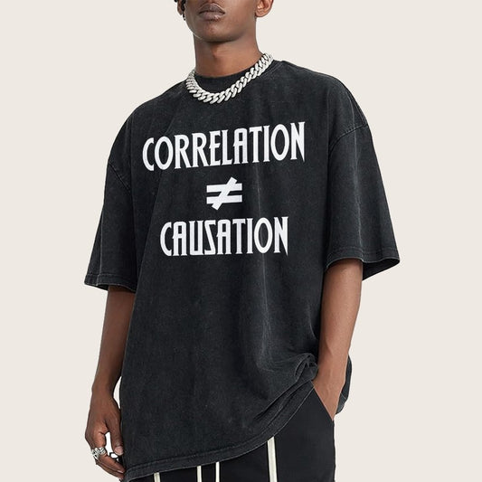 Correlation Does Not Imply Causation Vintage Distressed T-shirt