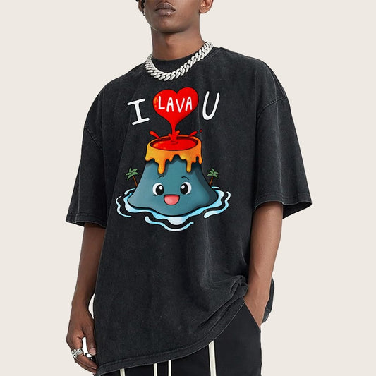 Valentine's Day.I Lava You Vintage Distressed T-shirt