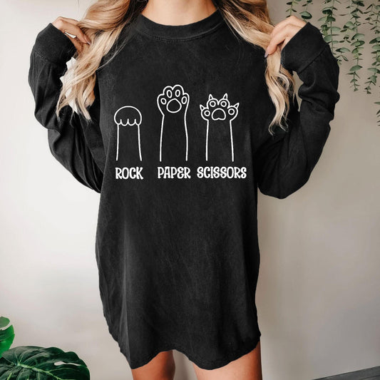 Rock Paper Scissors Washed Long Sleeve Tee