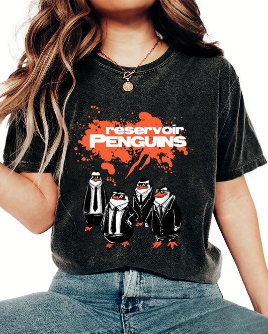 Reservoir Penguins Geeky Vintage Distressed T-shirt