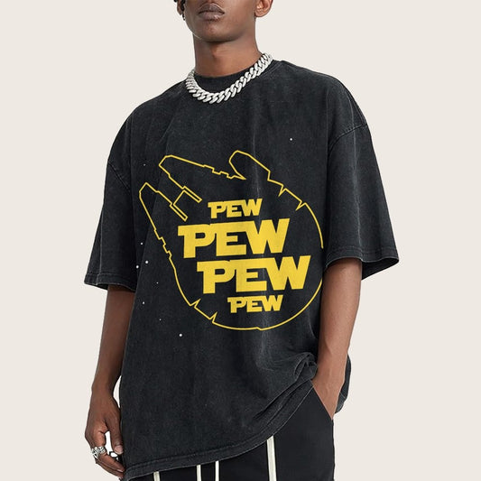 Pew Pew Starship Vintage Distressed T-shirt