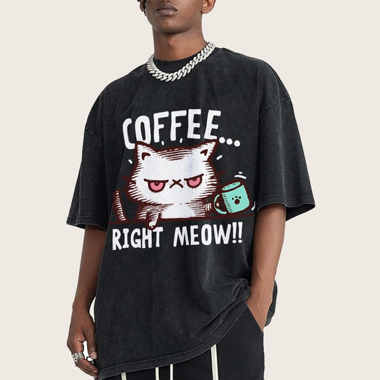 CATffeine Vintage Distressed T-shirt