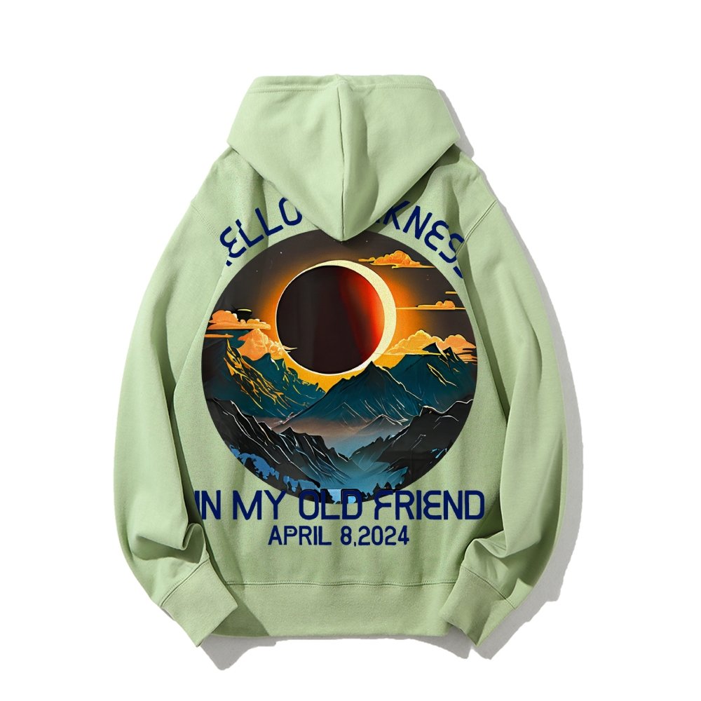 Hello Darkness My Old Friend Nerdy Graphic Geek Printed Back Cotton Hoodie