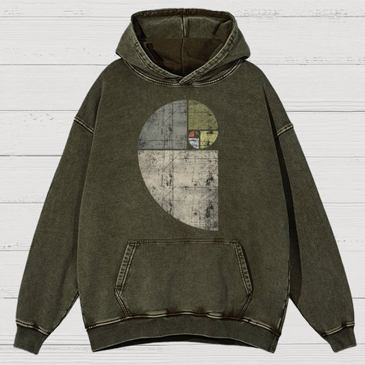 Distressed Fibonacci Spiral Geek Graphic Vintage Distressed Hoodie