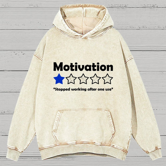 Motivation Review Vintage Distressed Hoodie
