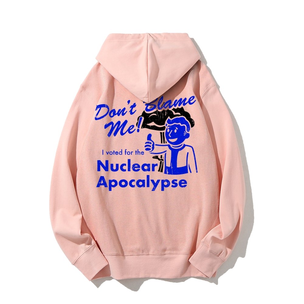I Voted for the Apocalypse Printed Back Unisex Cotton Hoodie