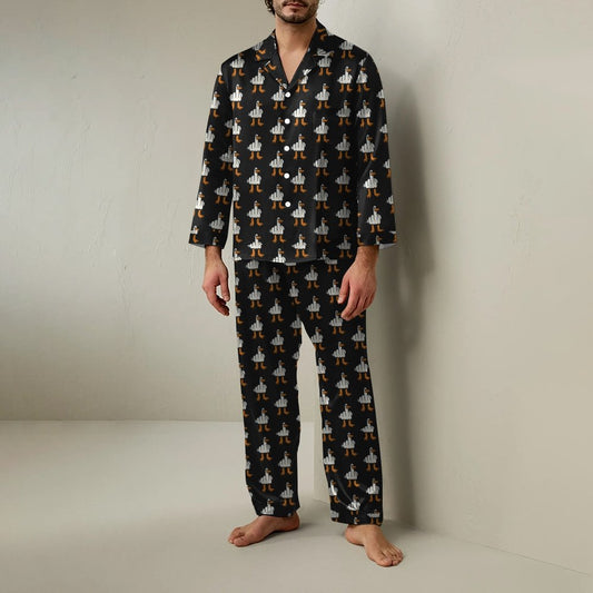 Rude Seagull Design Funny Geek Long Sleeve Pajama Set