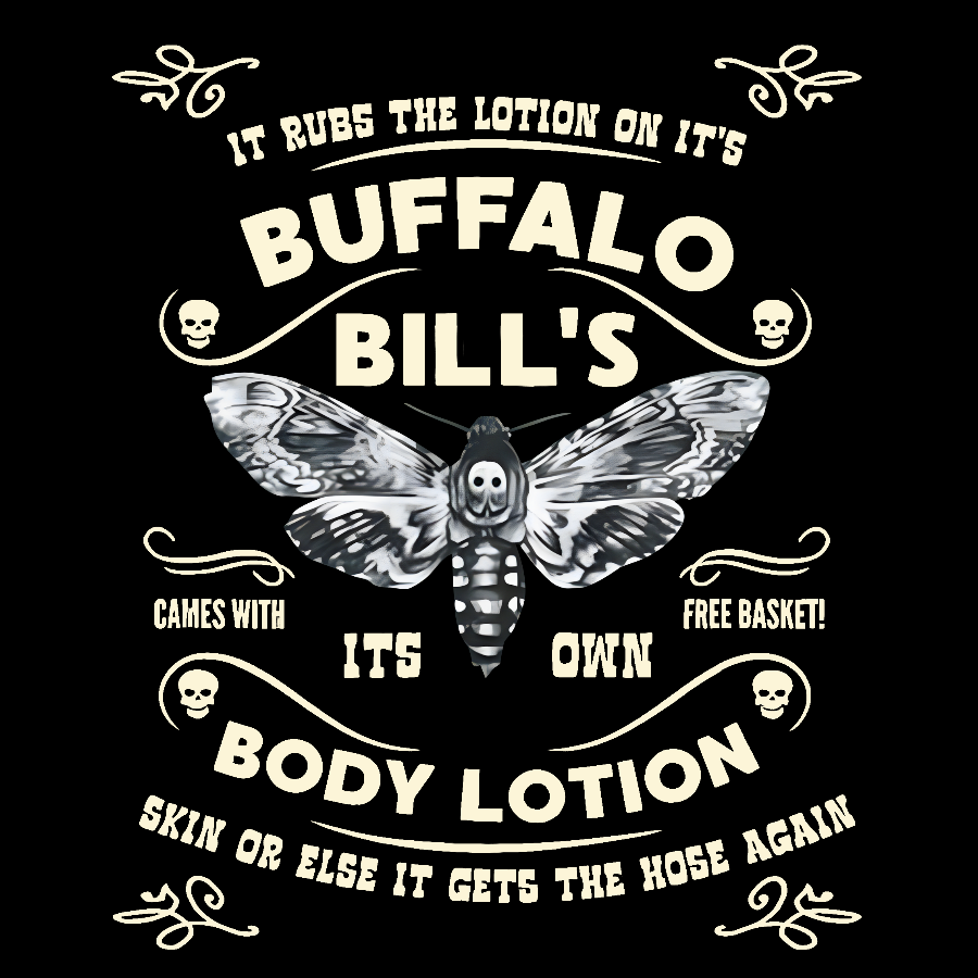 Mysterious Goth Body Lotion Deaths Head Moth Horror Geek T-Shirt