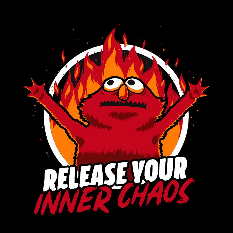 Chaos Puppet Fire Geek T-Shirt
