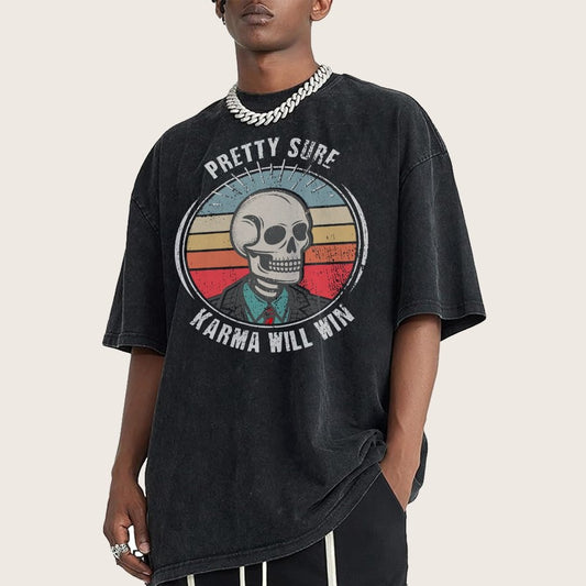 Karma for the Win Vintage Distressed T-shirt