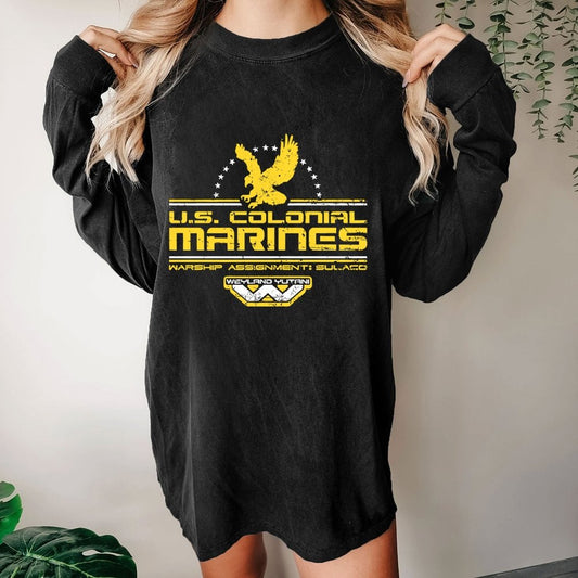 US Explorers Eagle Logo Washed Long Sleeve Tee