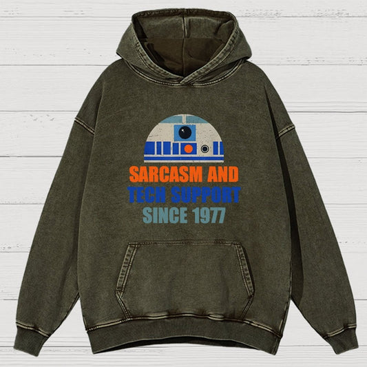 Providing Sarcasm and Tech Support Since 1977 Vintage Distressed Hoodie