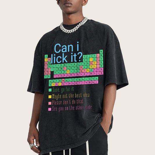 Can I Lick It? Funny Science Vintage Distressed T-shirt