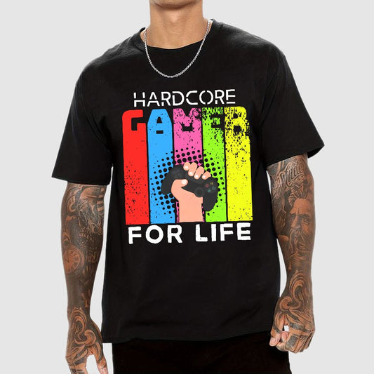 Hardcore Gamer for Life Geeky T-Shirt