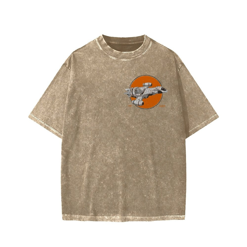 Retro Smugglers Front And Back Printing Washed T-shirt