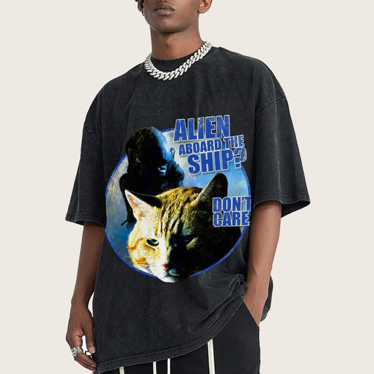 Top Cat Alien Aboard The Ship Don’t Care Vintage Distressed T-shirt