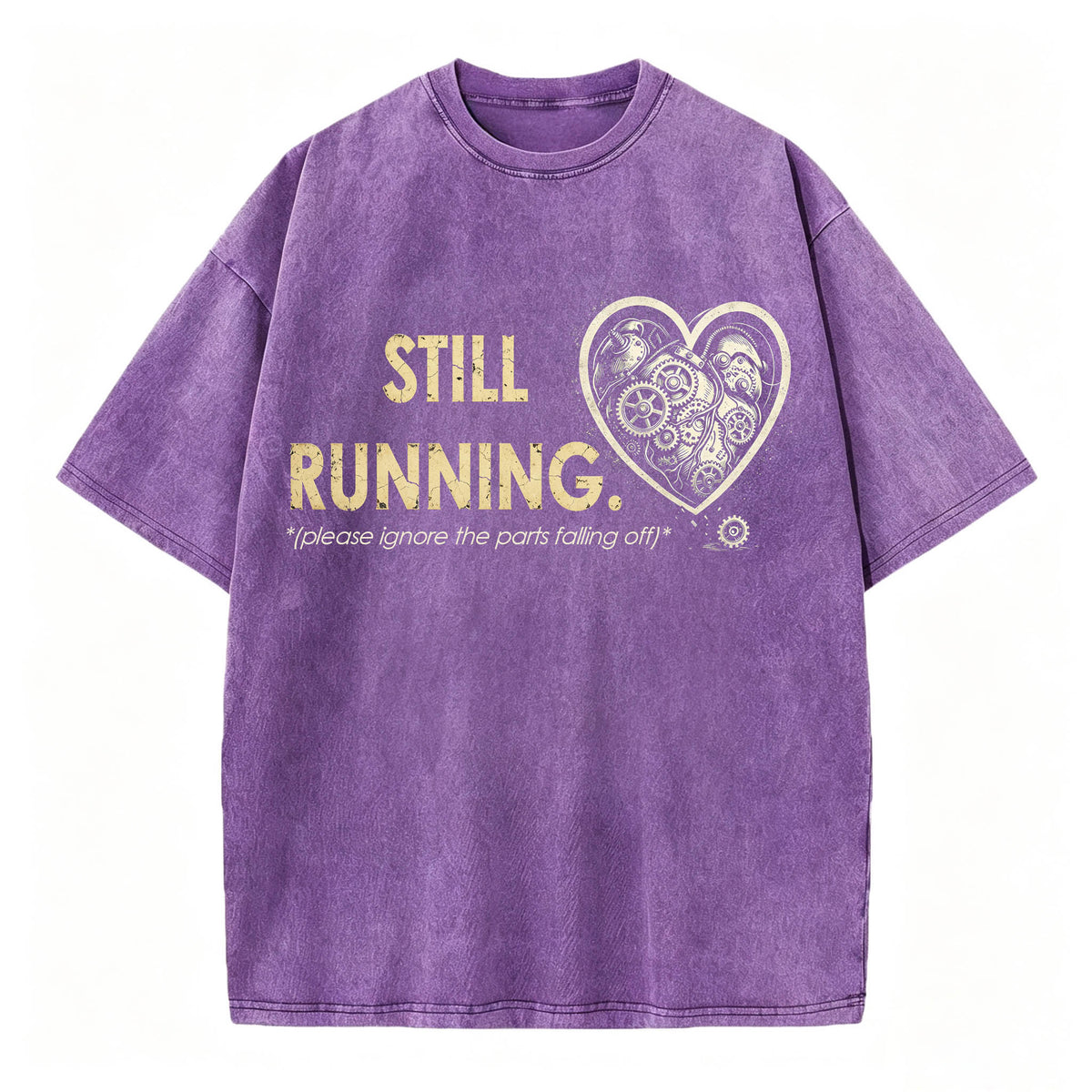 Still Running Mechanical Heart Funny Dark Humor T-Shirt
