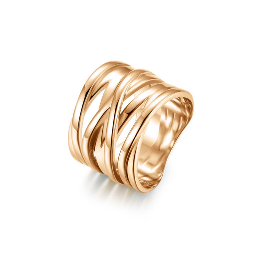 Stainless Steel Braided Wide Ring