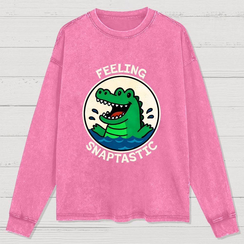 Feeling Snaptastic Washed Long Sleeve Tee