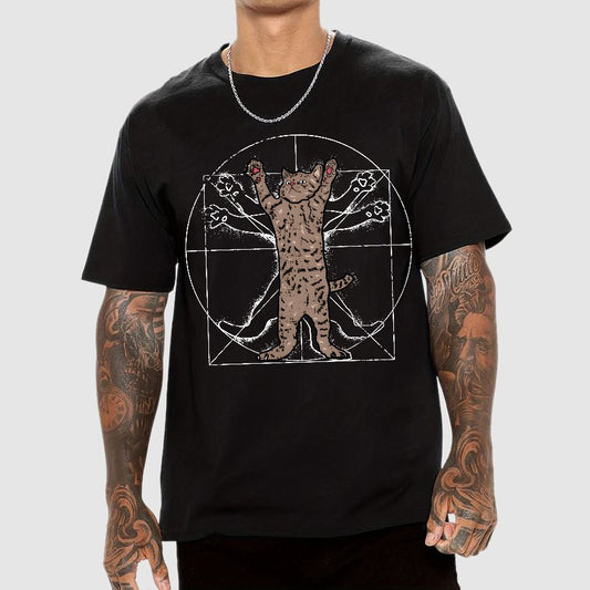 Vitruvian Cat Geek T-Shirt