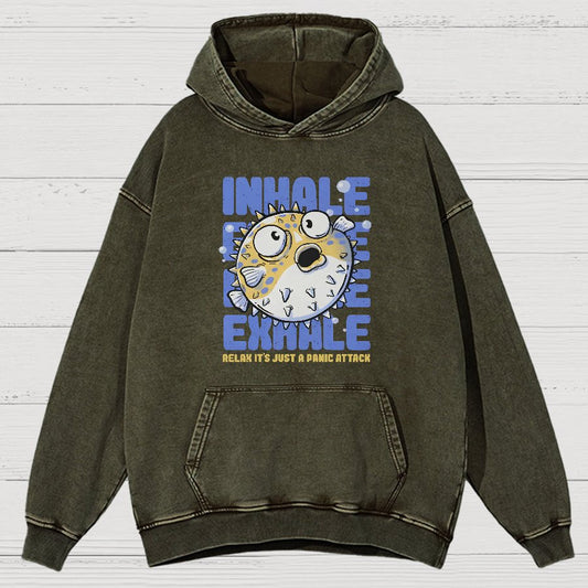 Just a Panic Attack - Funny Fish Sarcasm Vintage Distressed Hoodie