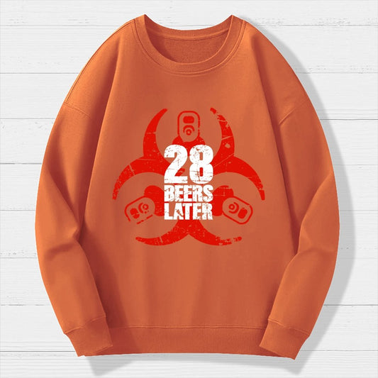 28 beers later Geek Cotton Sweatshirt