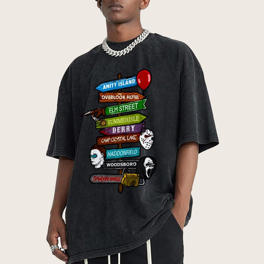 Horrible Road Signs Vintage Distressed T-shirt