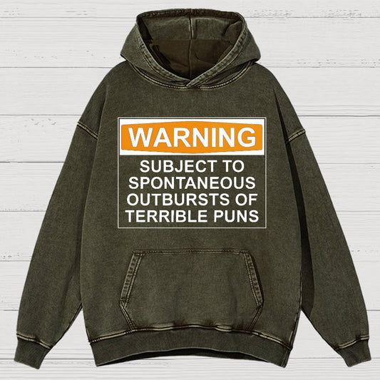 Warning - Terrible Puns!Vintage Distressed Hoodie