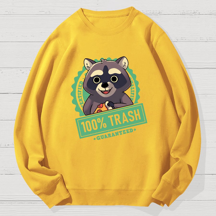 100% Cute Trash Panda Raccoon Seal Geek Cotton Sweatshirt