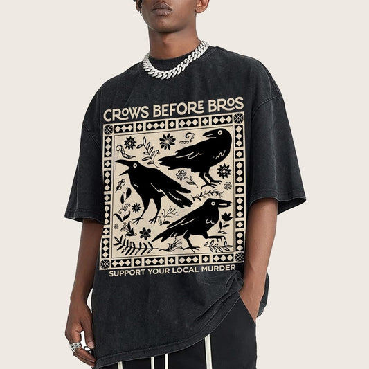 Crows Before Bros Vintage Distressed T-shirt