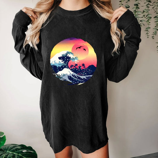 The Great Waves Washed Long Sleeve Tee