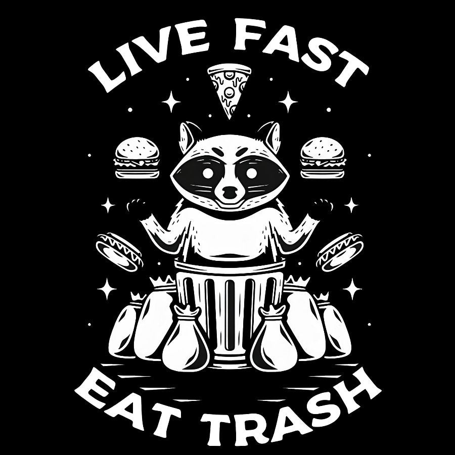 Live Fast Eat Trash Geek T-Shirt