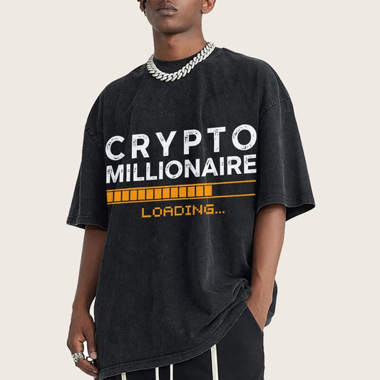 Crypto Millionaire Loading Vintage Distressed T-shirt