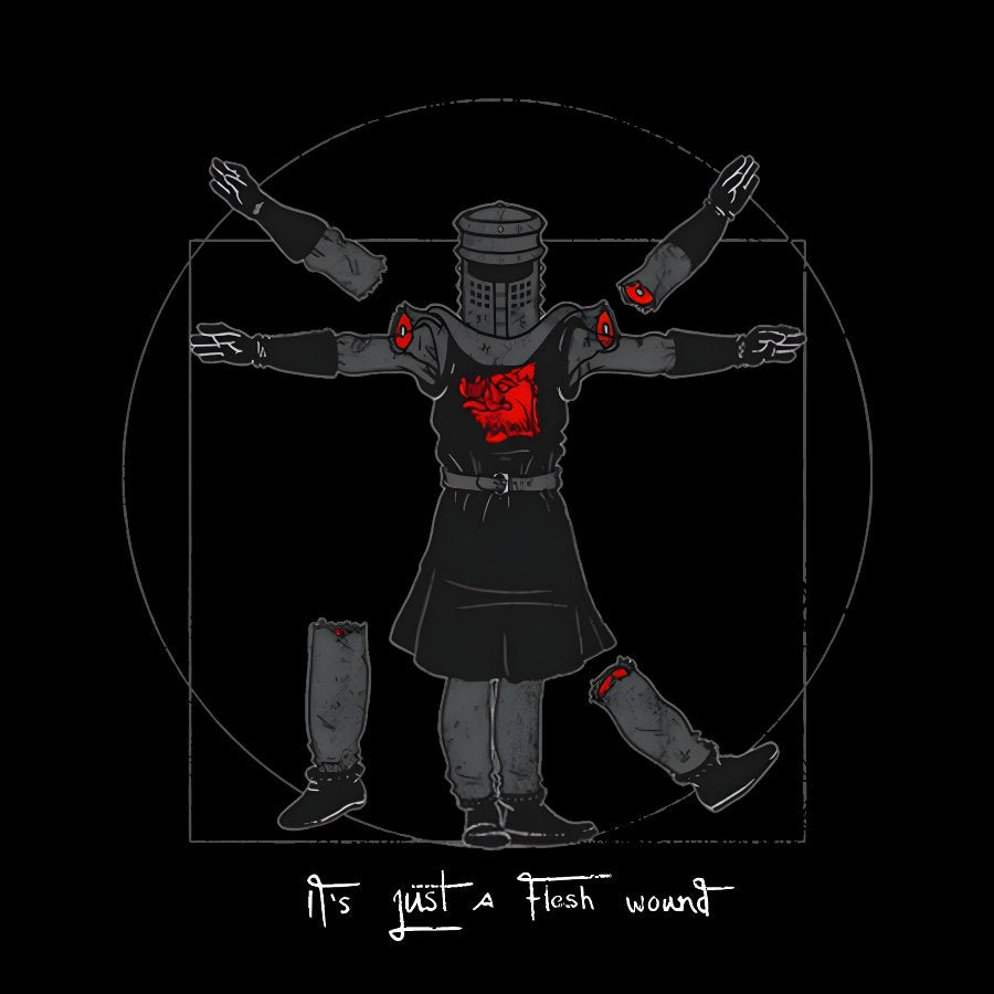 Vitruvian Man- Black Knight Geek T-Shirt