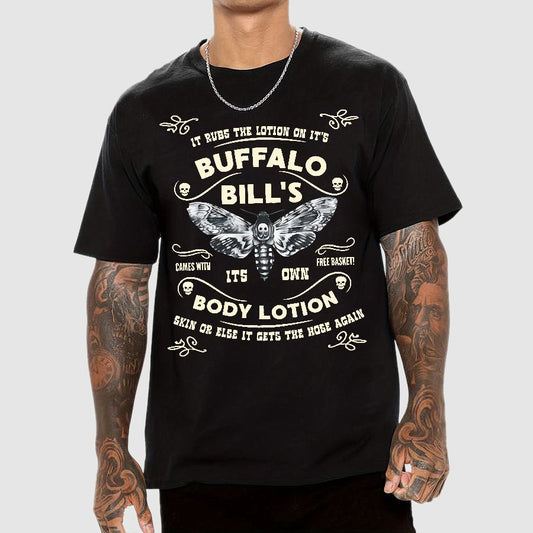 Mysterious Goth Body Lotion Deaths Head Moth Horror Geek T-Shirt