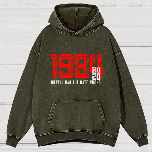 Orwell Got It Wrong Vintage Distressed Hoodie