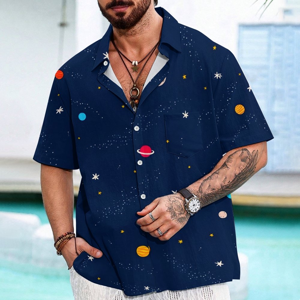 Galaxy Planet Series Print Geeky Shirt