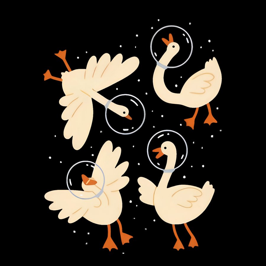 Geese In Space Nerdy T-Shirt