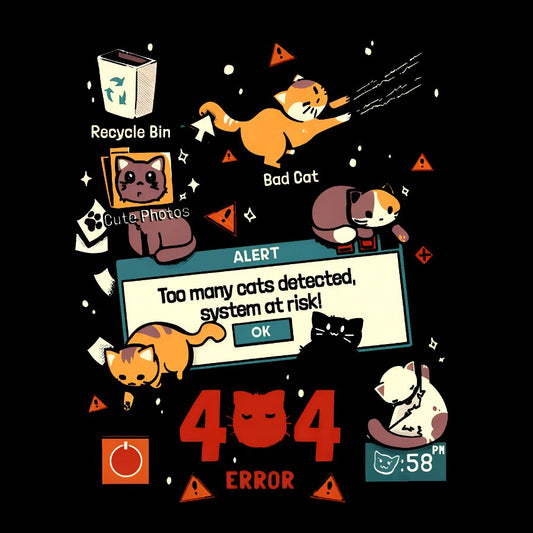 Too Many Cats 404 Alert Geek Cotton Sweatshirt