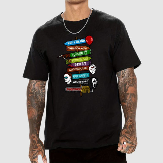 Horrible Road Signs Geek T-Shirt