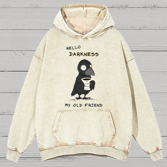 Hello Darkness Vintage Distressed Hoodie