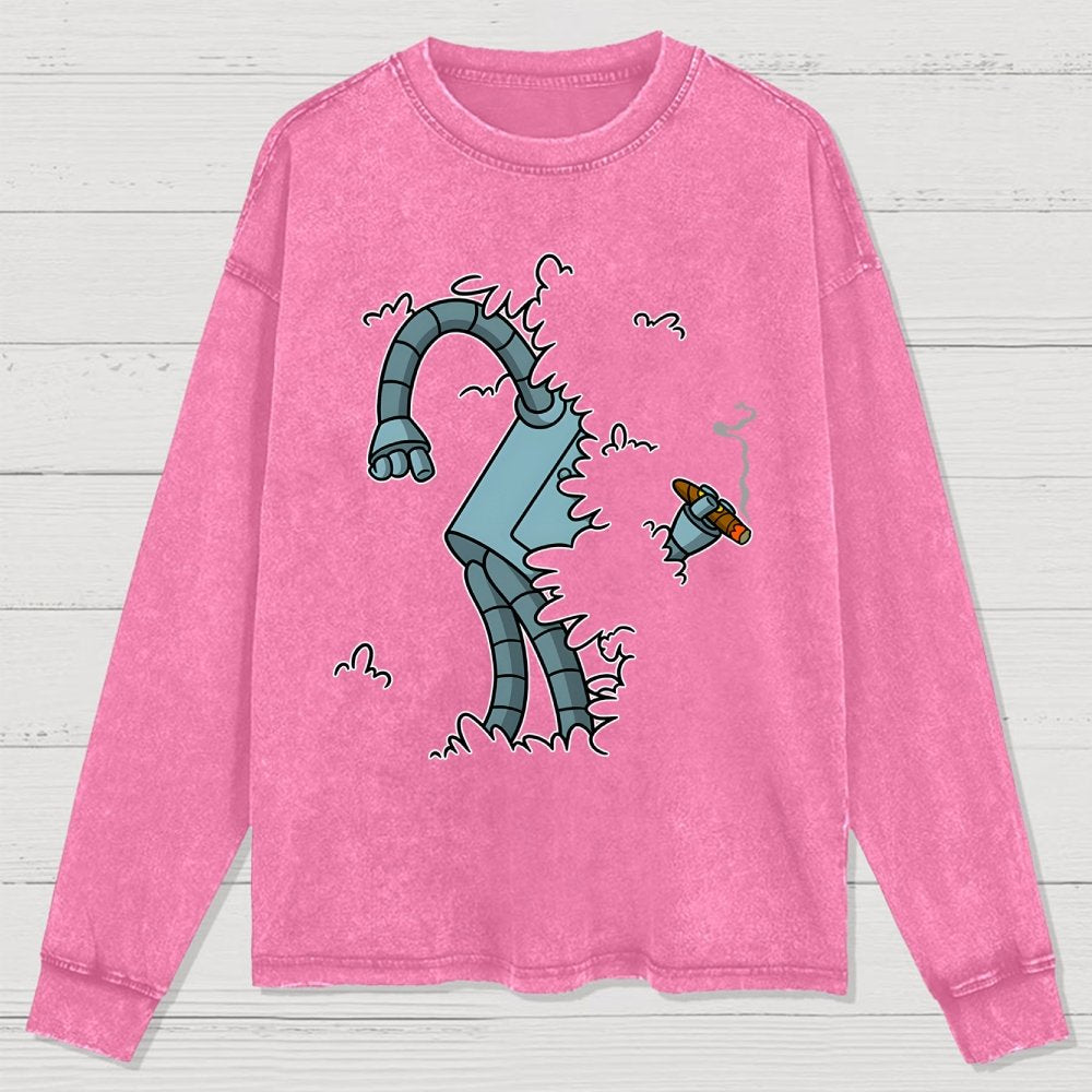 Bite My Shiny Metal Rod Washed Long Sleeve Tee