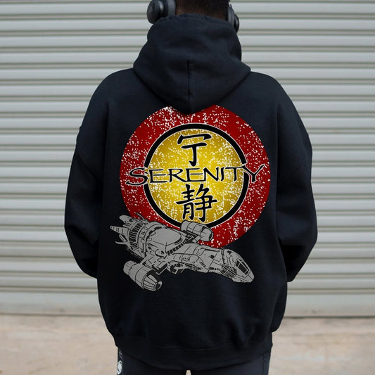 Firefly Mysterious Spacecraft Printed Back Cotton Hoodie