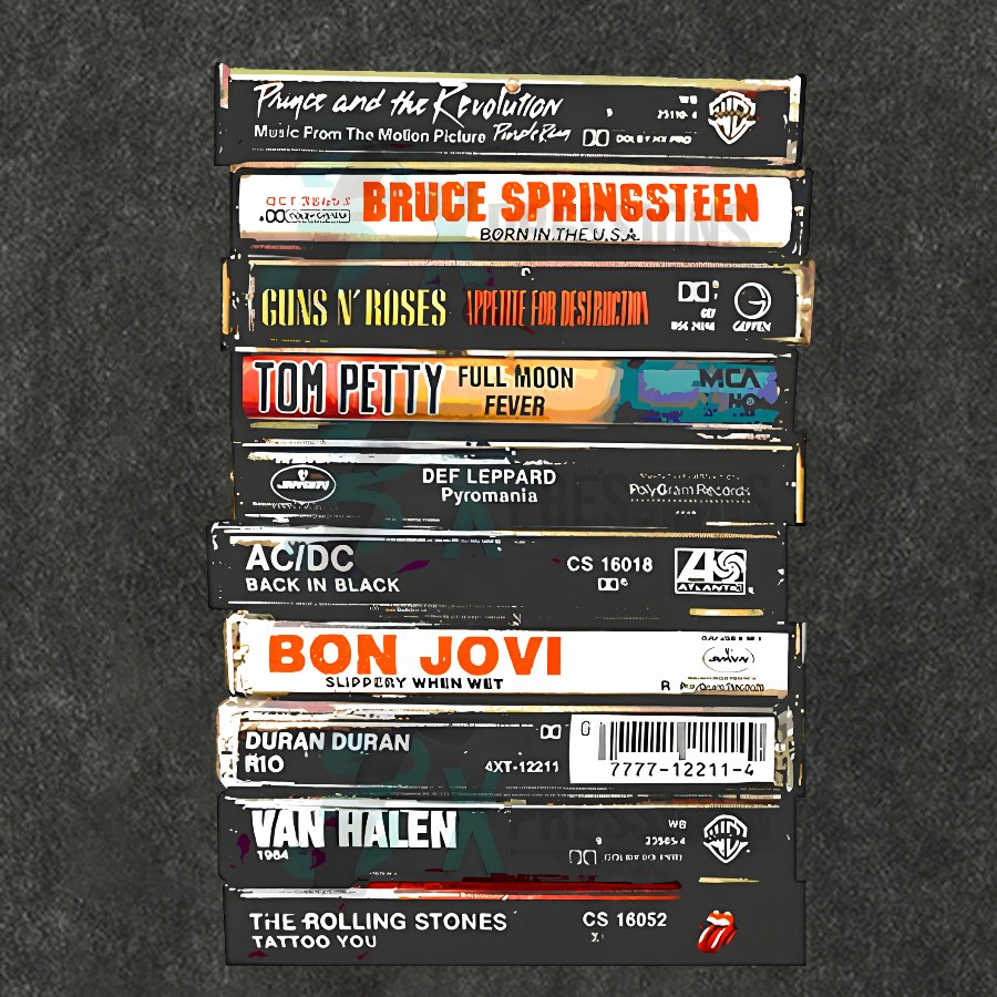 Vintage Rock Cassettes Vintage Distressed T-shirt