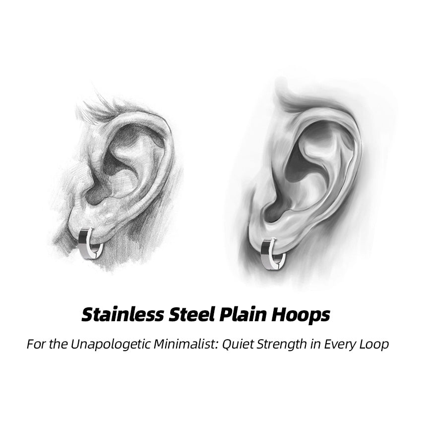 Minimalist Stainless Steel Plain Hoops | No Noise, Yet Striking