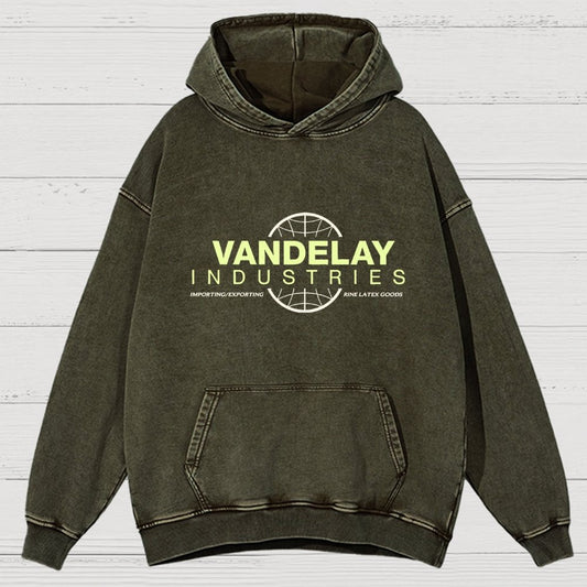 Vintage Distressed Hoodie with Retro - Style Brand