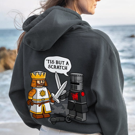 King Vs Knight Printed Back Unisex Cotton Hoodie