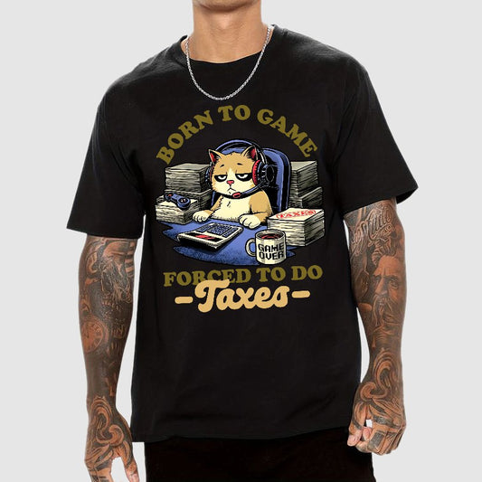 Cat Gamer Taxes Geek T-Shirt