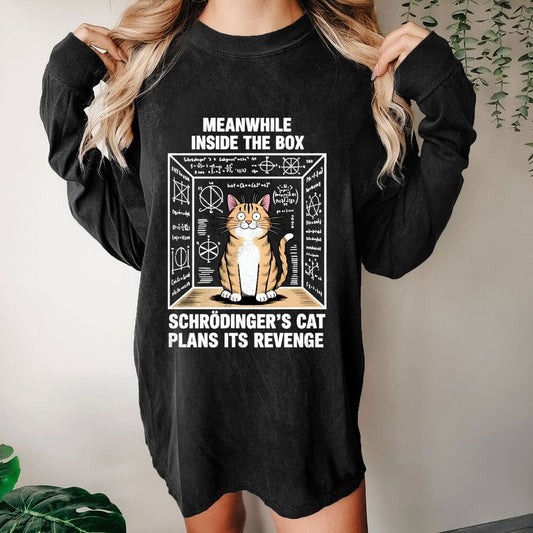 Schrodinger's Cat Escape Plan Washed Long Sleeve Tee